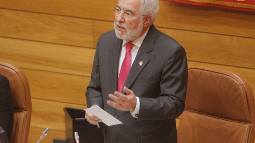 Miguel Santalices, hoy, en el Parlamento gallego // X. Álvarez