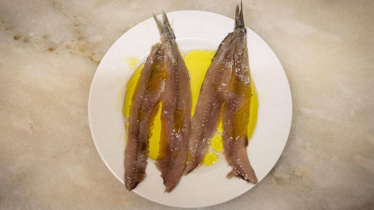 Las anchoas de El Xampanyet.
