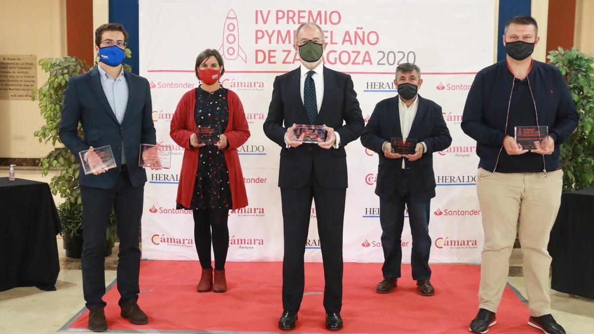 Premiados en la edición de 2020 de los Premios Pyme del Año que organiza la Cámara de Comercio de Zaragoza.