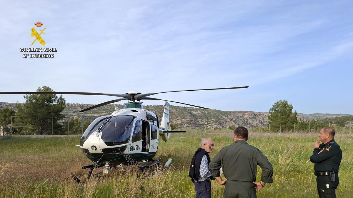 Momento donde la Guardia Civil localiza al desaparecido