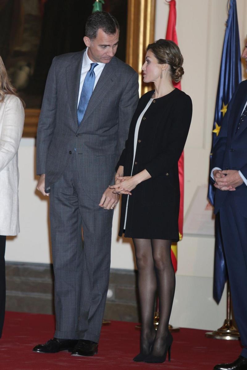 Letizia Ortiz junto a Felipe VI en la entrega de las Medallas de Oro al Mérito en las Bellas Artes