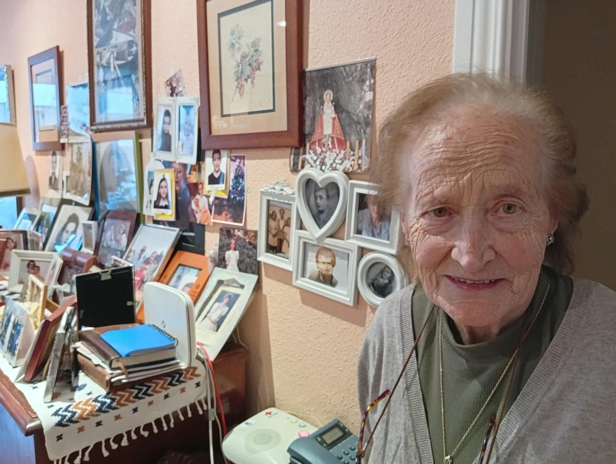 Trinidad Gómez en su casa.