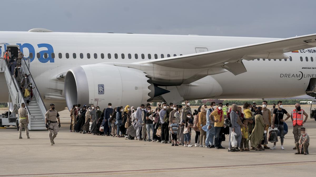 Refugiats afganesos a la base de Torrejón de Ardoz