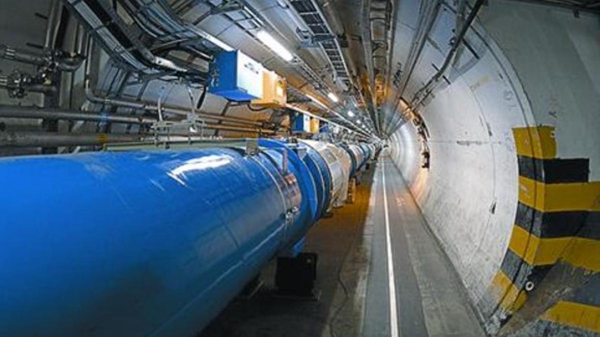 Interior del gran colisionador del CERN, en el subsuelo de Ginebra.