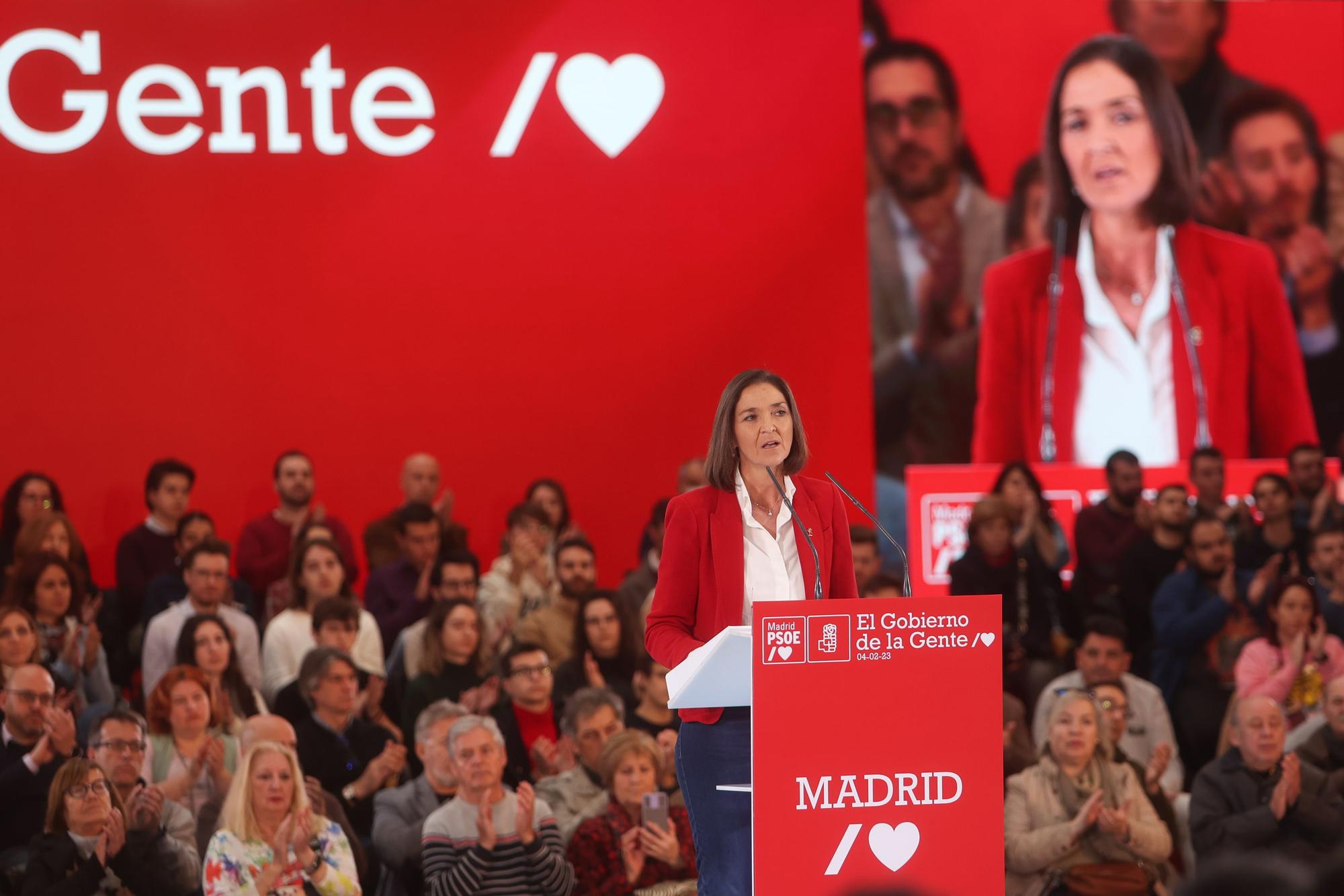 La ministra de Industria, Comercio y Turismo, Reyes Maroto, interviene en su presentación como candidata a la alcaldía de Madrid.