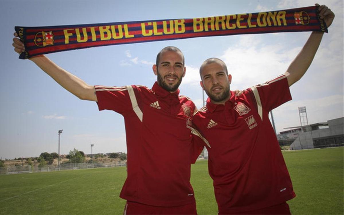 Aleix Vidal y Jordi Alba muestran la alegría del reencuentro