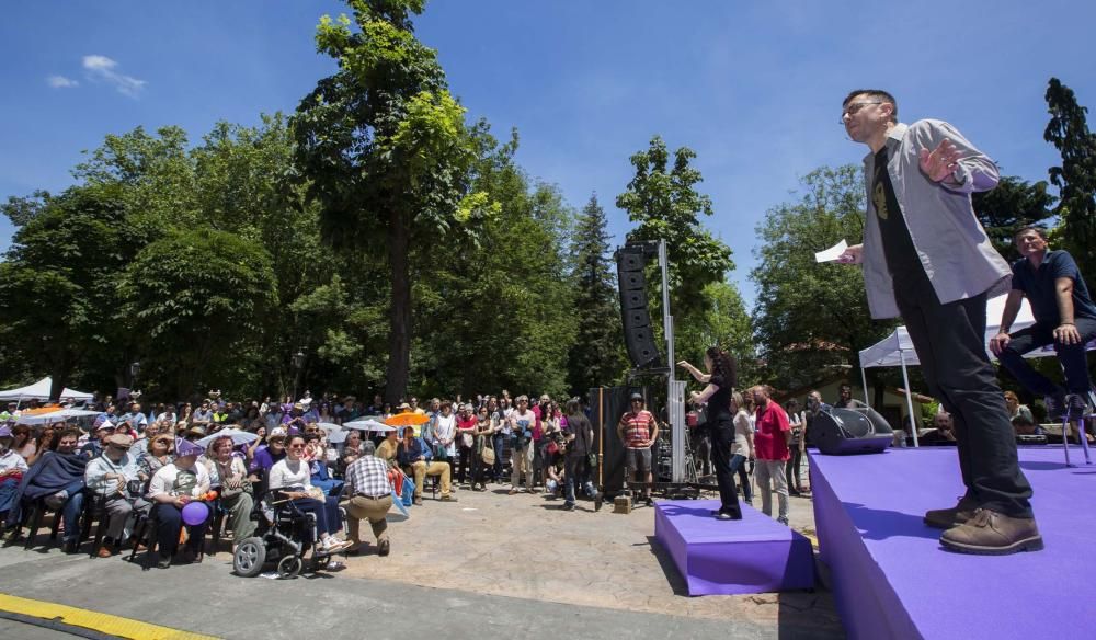 Acto electoral de Podemos en Oviedo con Juan Carlos Monedero