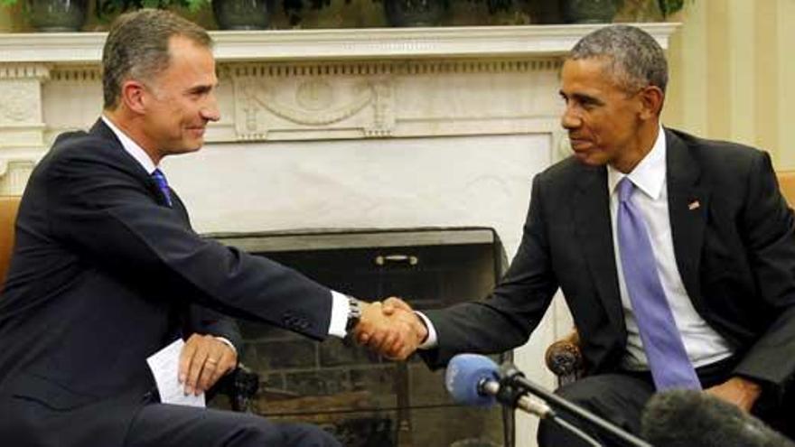 El Rey, con Obama en Washington en 2015.