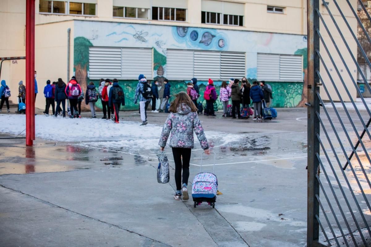 Vuelta al cole en Aragón tras la nevada