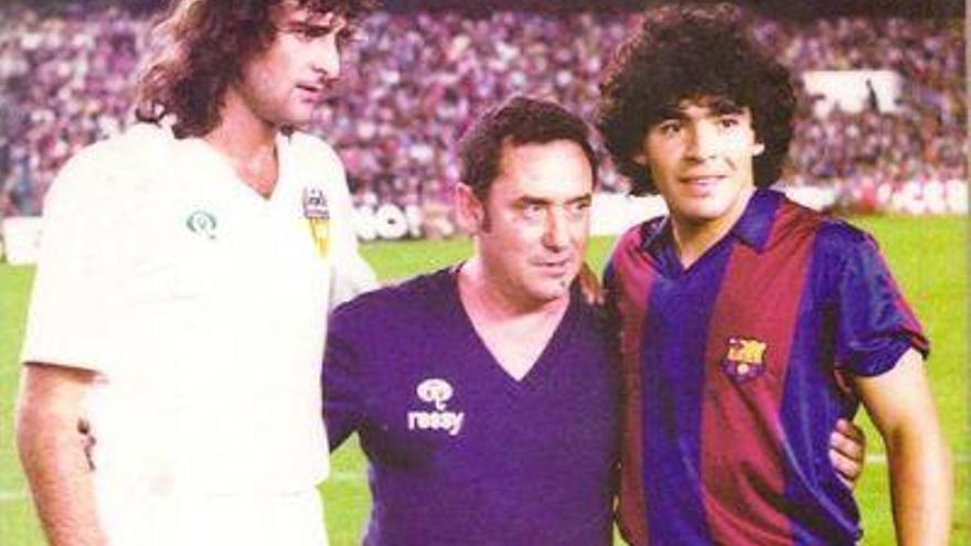 Españeta, con Kempes y Maradona.