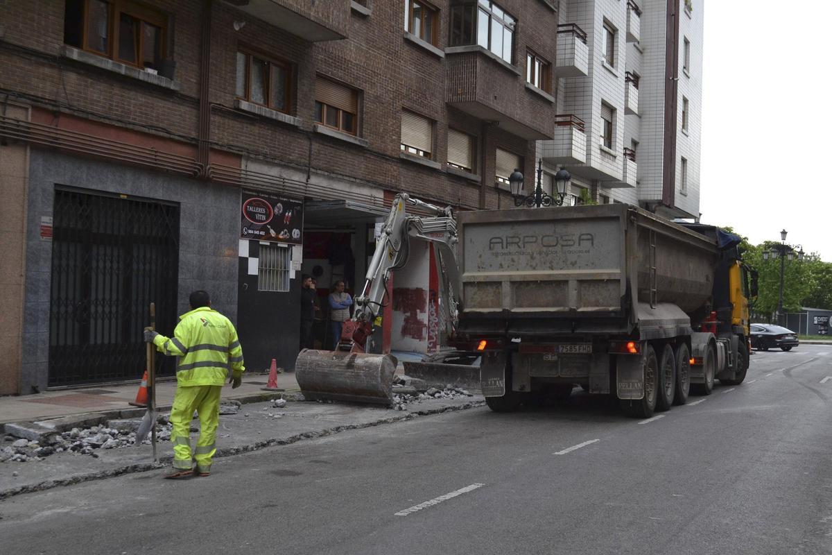 Obras en la calle Rio Deva.