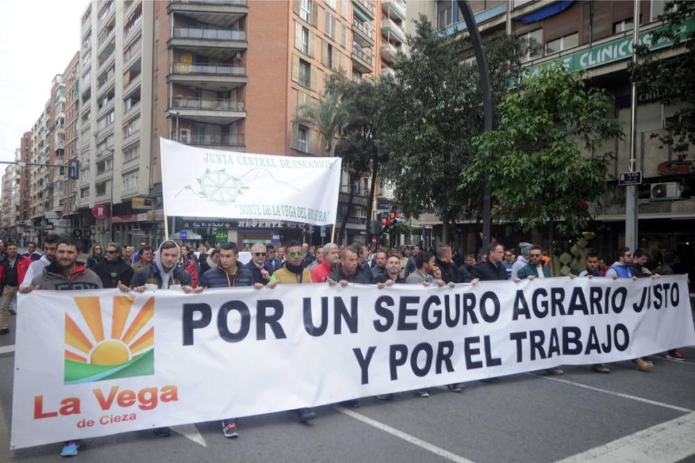 Manifestación en Murcia de los agricultores