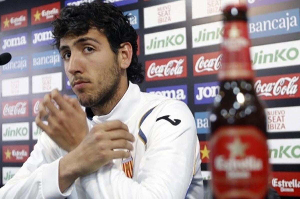 Dani Parejo, en una rueda de prensa en sus primeros años en el Valencia CF