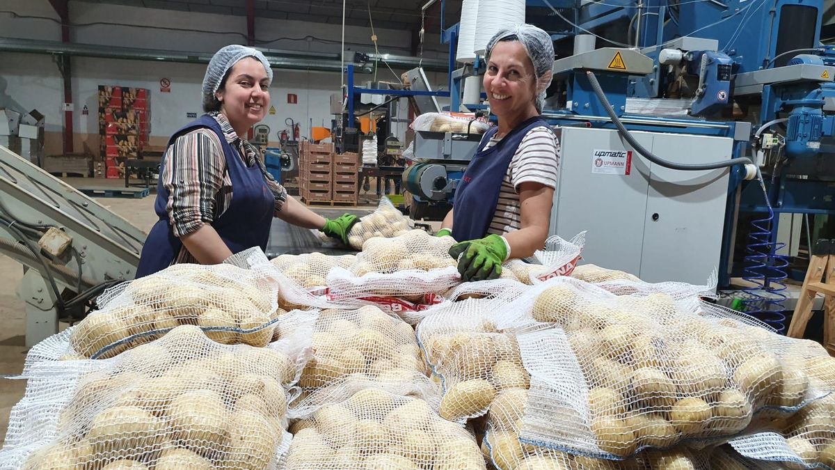 Dos trabajadoras de un portal 'pobler', en una imagen de archivo.