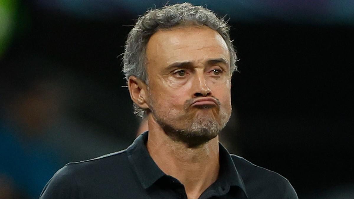 Luis Enrique, durante el partido contra Marruecos