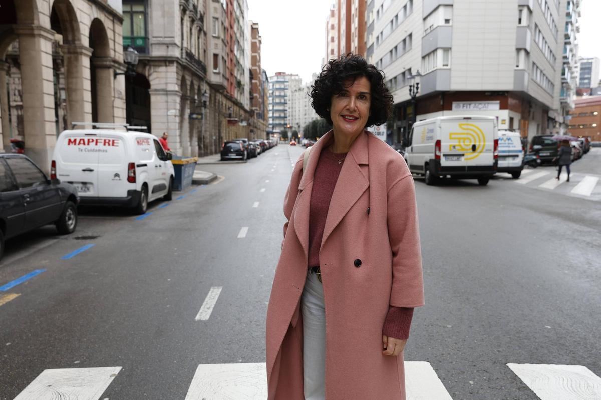 Sara Menéndez, en la calle Marqués de  San Esteban.