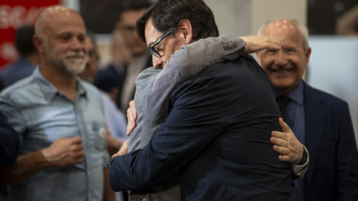 Salvador Illa, durante el seguimiento de la jornada electoral de elecciones autonómicas de Cataluña.