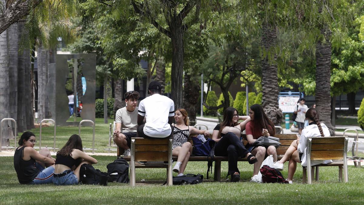 Estudiantes en el campus de Vera.