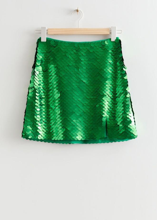 Minifalda de lentejuelas verde