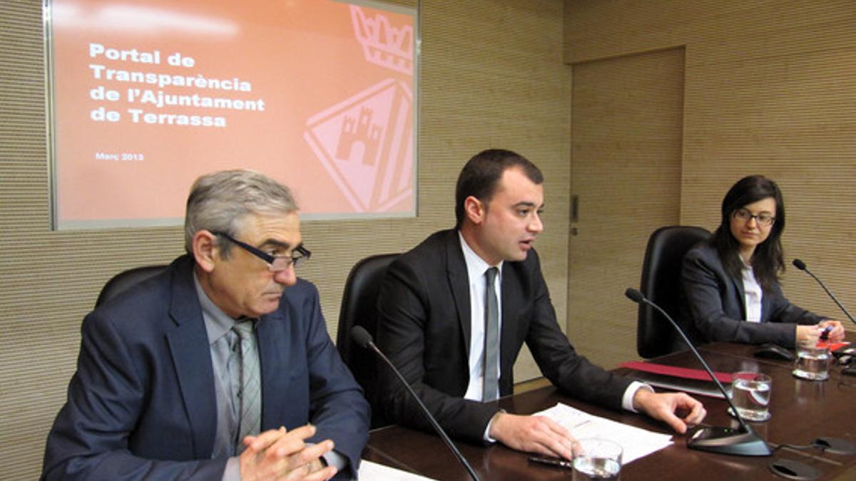 El alcalde de Terrassa, Jordi Ballart, este viernes durante la presentació del Portal de Transparencia.