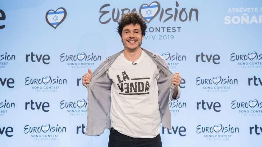 El representante español en Eurovisión 2019, Miki Núñez, ayer, en Barcelona.