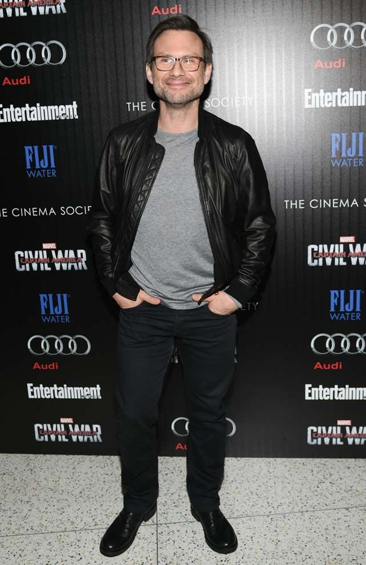 Christian Slater, en el pase especial de Capitán América: Civil War en Nueva York.