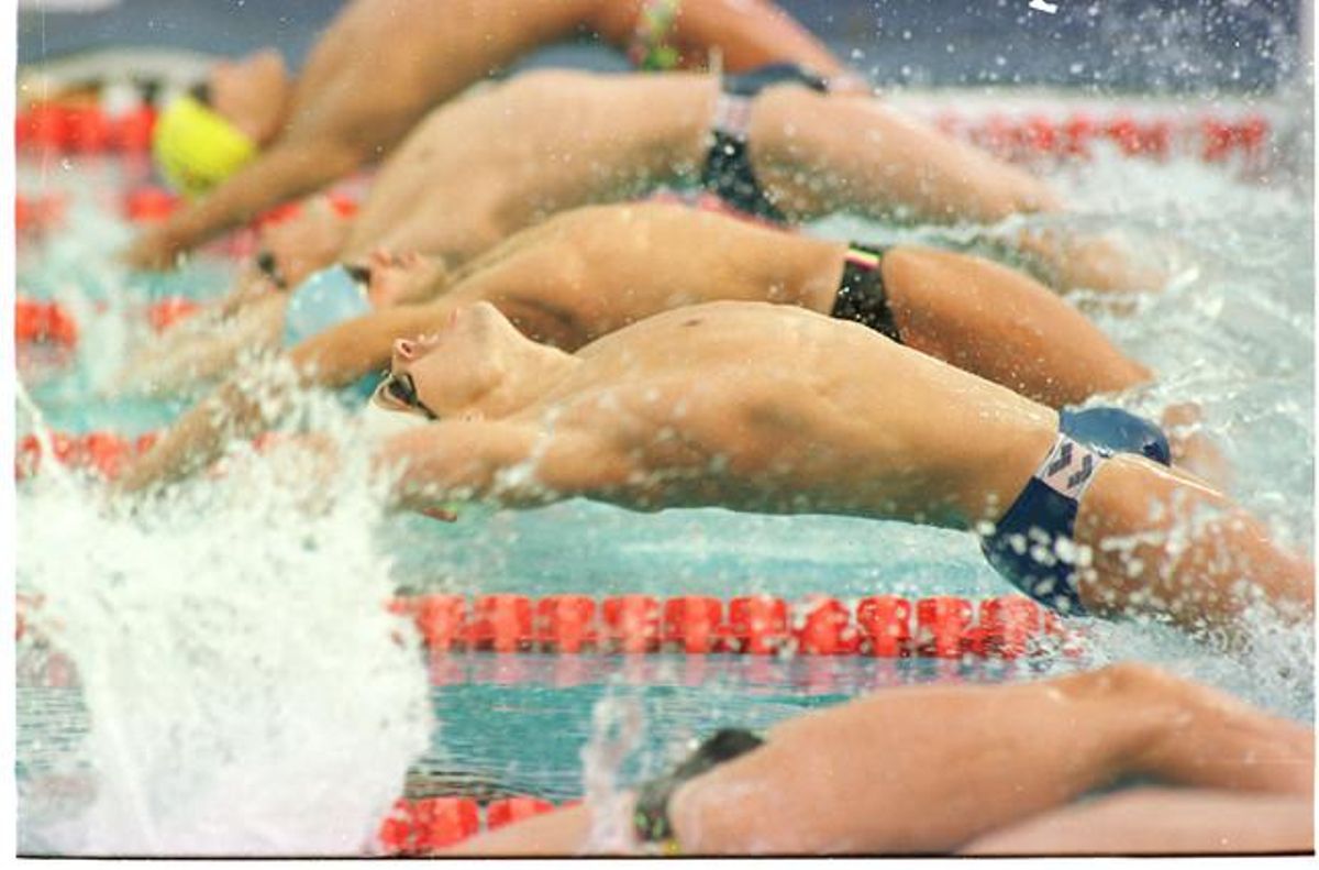 El nedador espanyol Martín López-Zubero, en la final dels 200 metres esquena en què va aconseguir el primer lloc.