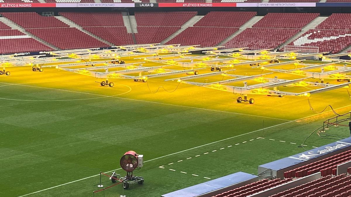 Los jugadores del Atlético se quejaron del césped después del último partido de Liga.