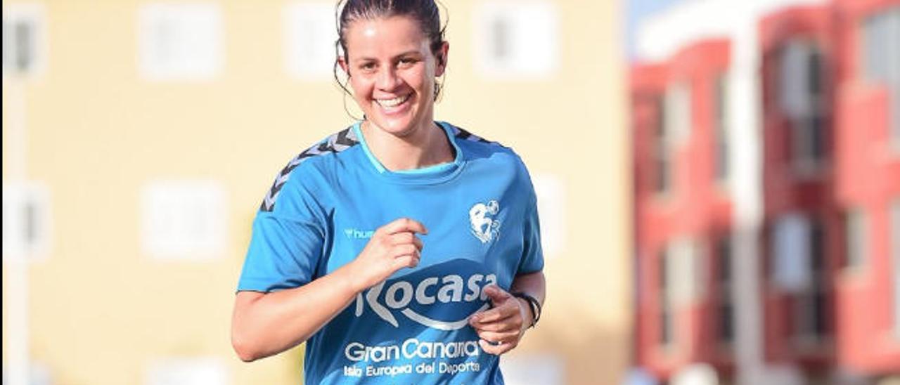 María González, durante uno de los entrenamientos de pretemporada.