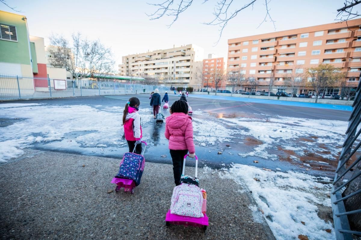 Vuelta al cole en Aragón tras la nevada