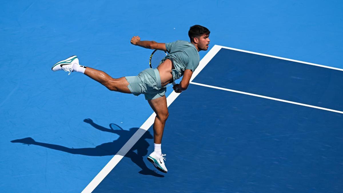 Carlos Alcaraz ayer en Cincinnati