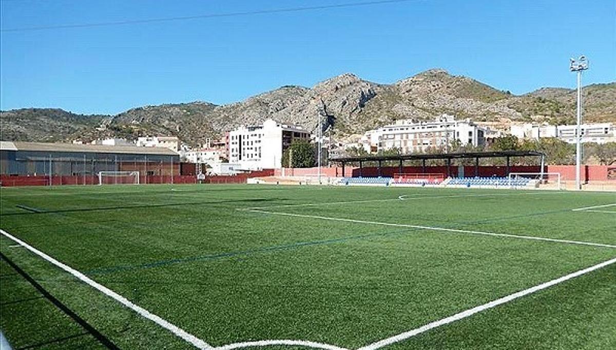Campo de El Palmar del Borriol, donde se ha disputado el accidentado encuentro entre el Ripollés y el Benicarló.