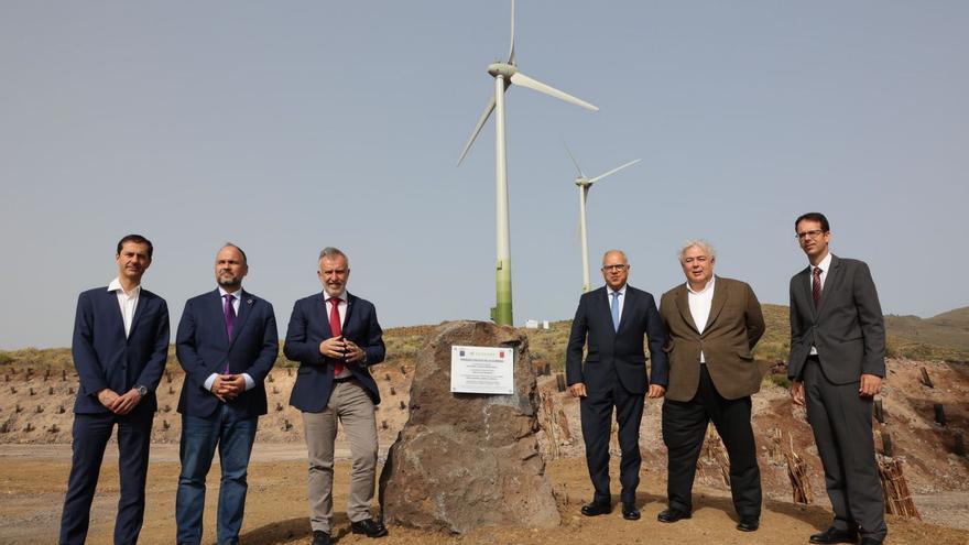 La cúpula de Ecoener con las autoridades canarias, ayer.   | // CEDIDA