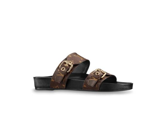 Mule plano con logo de Louis Vuitton