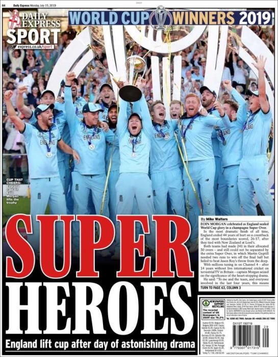 Portada EXPRESS SPORT lunes 15 de julio de 2019