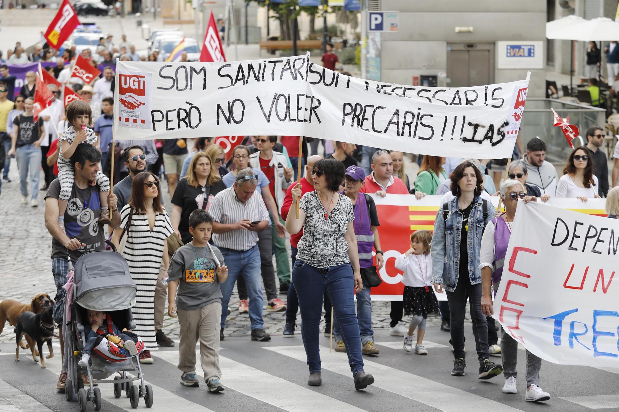 Manifestació de l'1 de maig a Girona