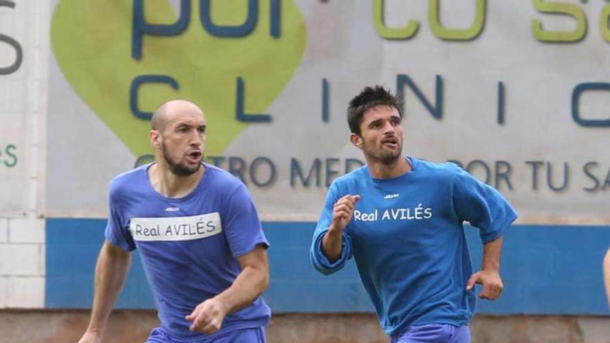 Juanma (izquierda) y Jorge Rodríguez, en un entrenamiento.