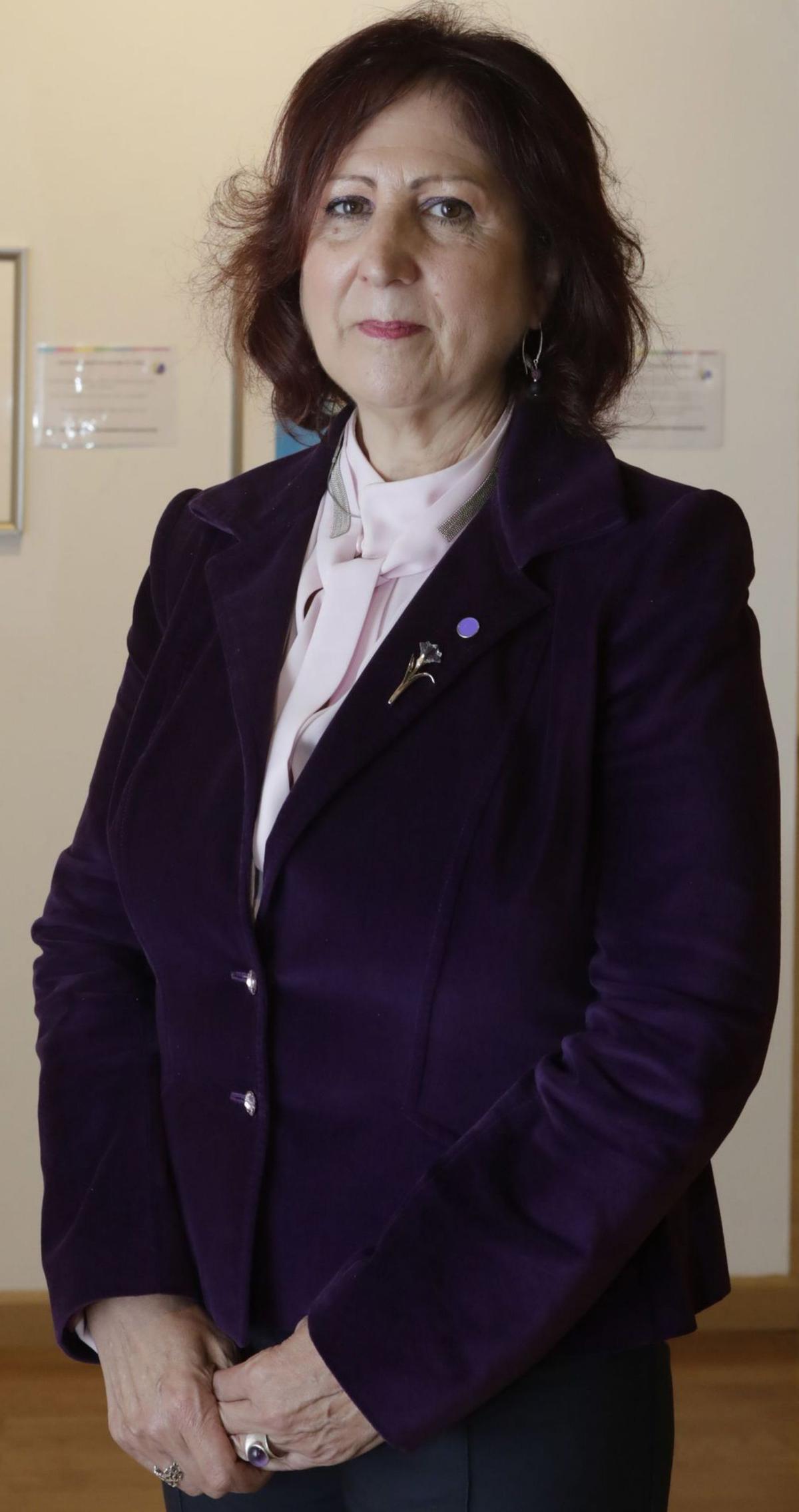 Teresa Peramato, ayer, en  Sama de Langreo. | |  FERNANDO RODRÍGUEZ