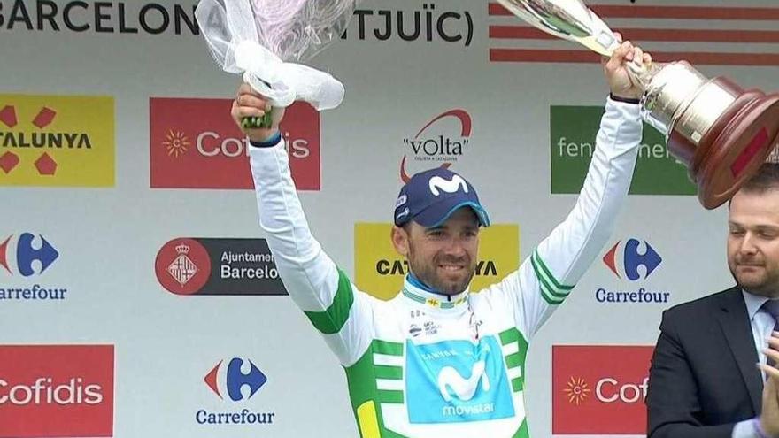 Alejandro Valverde, ayer en el podio.