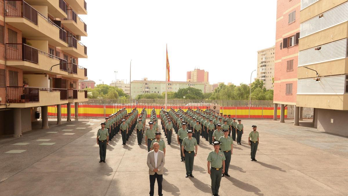 Imagen del acto de bienvenida a los agentes destinados a Baleares, este martes en Palma de Mallorca