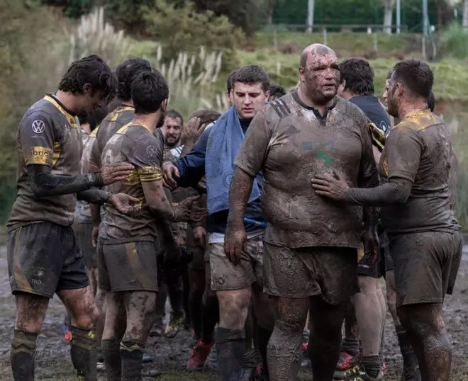 El campo del Oviedo Rugby, un lodazal