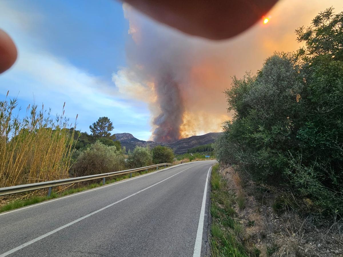 Las imágenes del incendio forestal declarado en Tàrbena