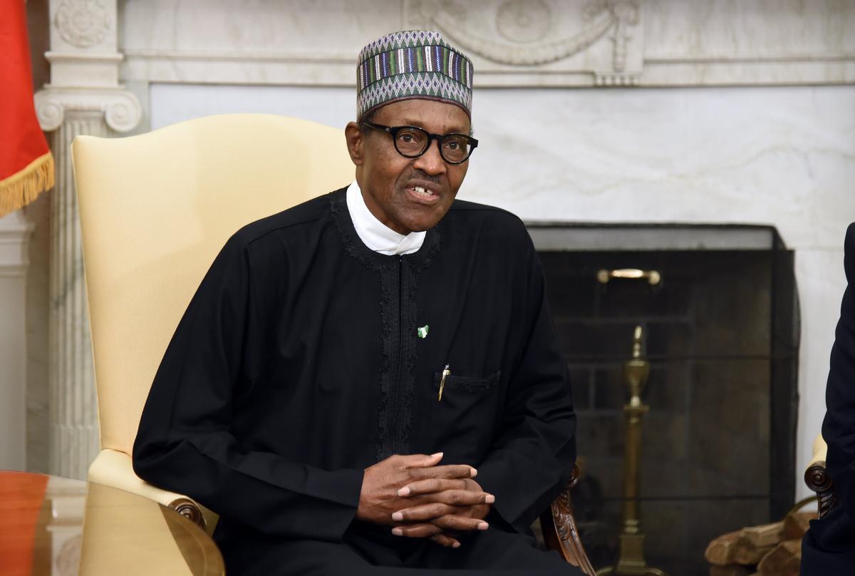 El presidente de Nigeria, Muhammadu Buhari, durante una visita a los Estados Unidos