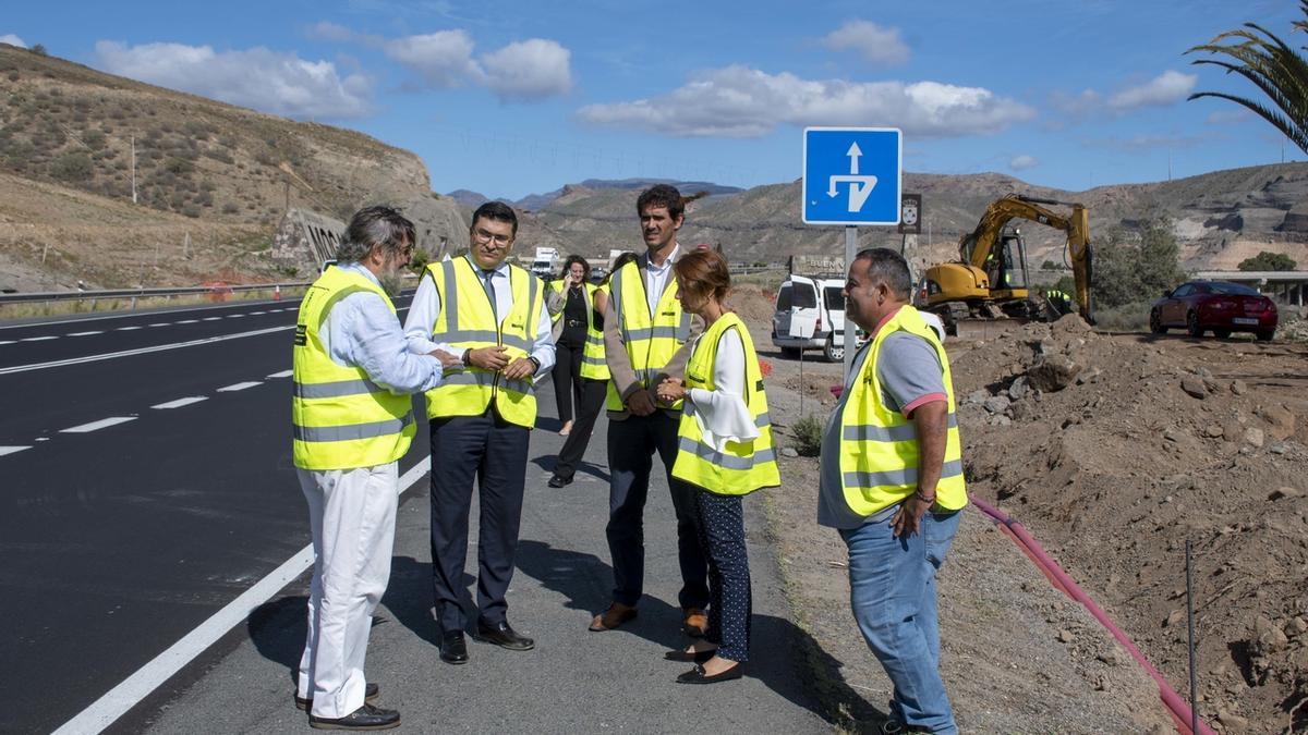 Visita a las obras de alumbrado público de la vía GC-500.