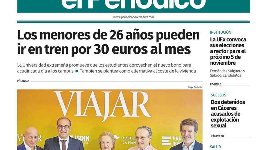 Consulta la portada en papel de El Periódico Extremadura este jueves, 24 de septiembre