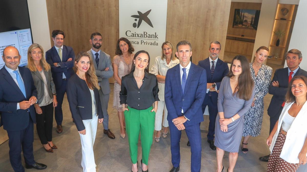 El equipo de Caixa para banca privada en Málaga.