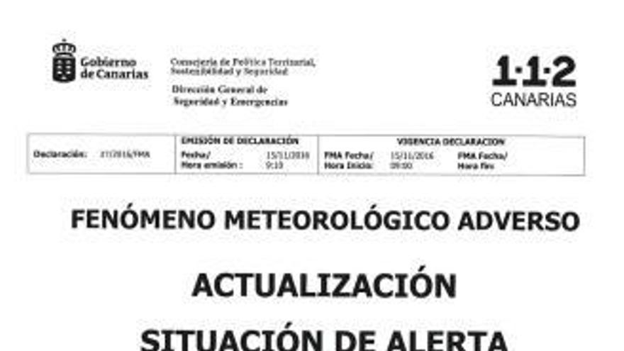 El Gobierno de Canarias declara la alerta en La Palma y El Hierro por las lluvias