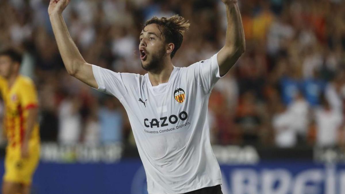 Nico celebra su gol ante el Girona, posteriormente anulado. | GERMÁN CABALLERO