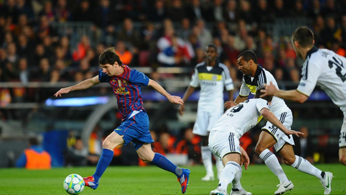 Messi en los primeros compases del partido.