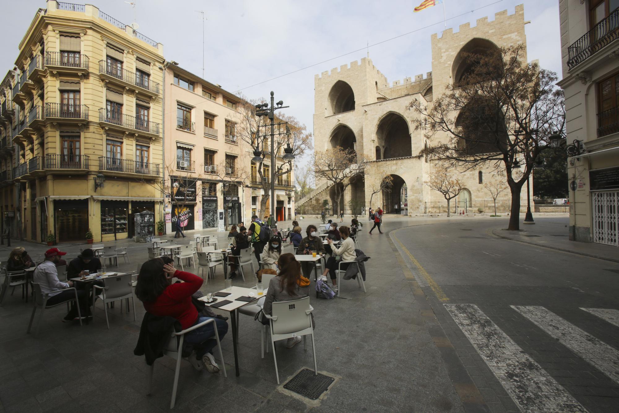 Terrazas de València en el primer fin de semana sin cierre perimetral